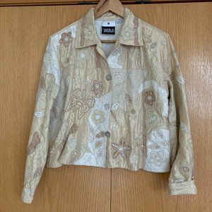 Yak Magik Cream and White Jacket Size M, Sequins and Embroidery